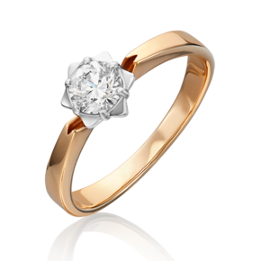 Помолвочное кольцо из комбинированного золота c фианитом 01-1024-00-501-1111-38