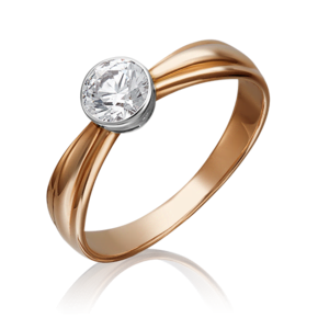 Помолвочное кольцо из комбинированного золота c фианитом 01-1056-00-501-1111-38