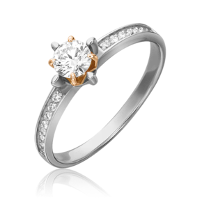 Помолвочное кольцо из комбинированного золота c фианитами 01-1101-00-501-1111-38