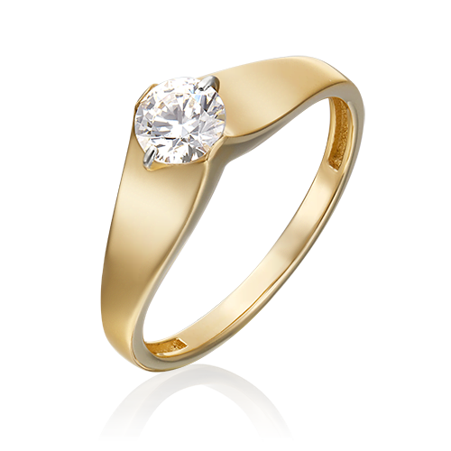 Помолвочное кольцо из лимонного золота с фианитом 01-5369-00-501-1130-38