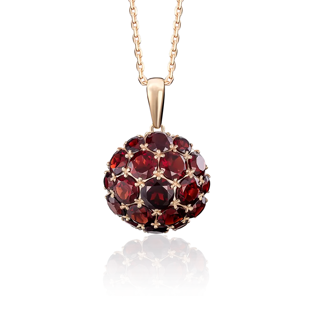 Подвеска из красного золота с гранатами 03-2277-00-204-1110-46