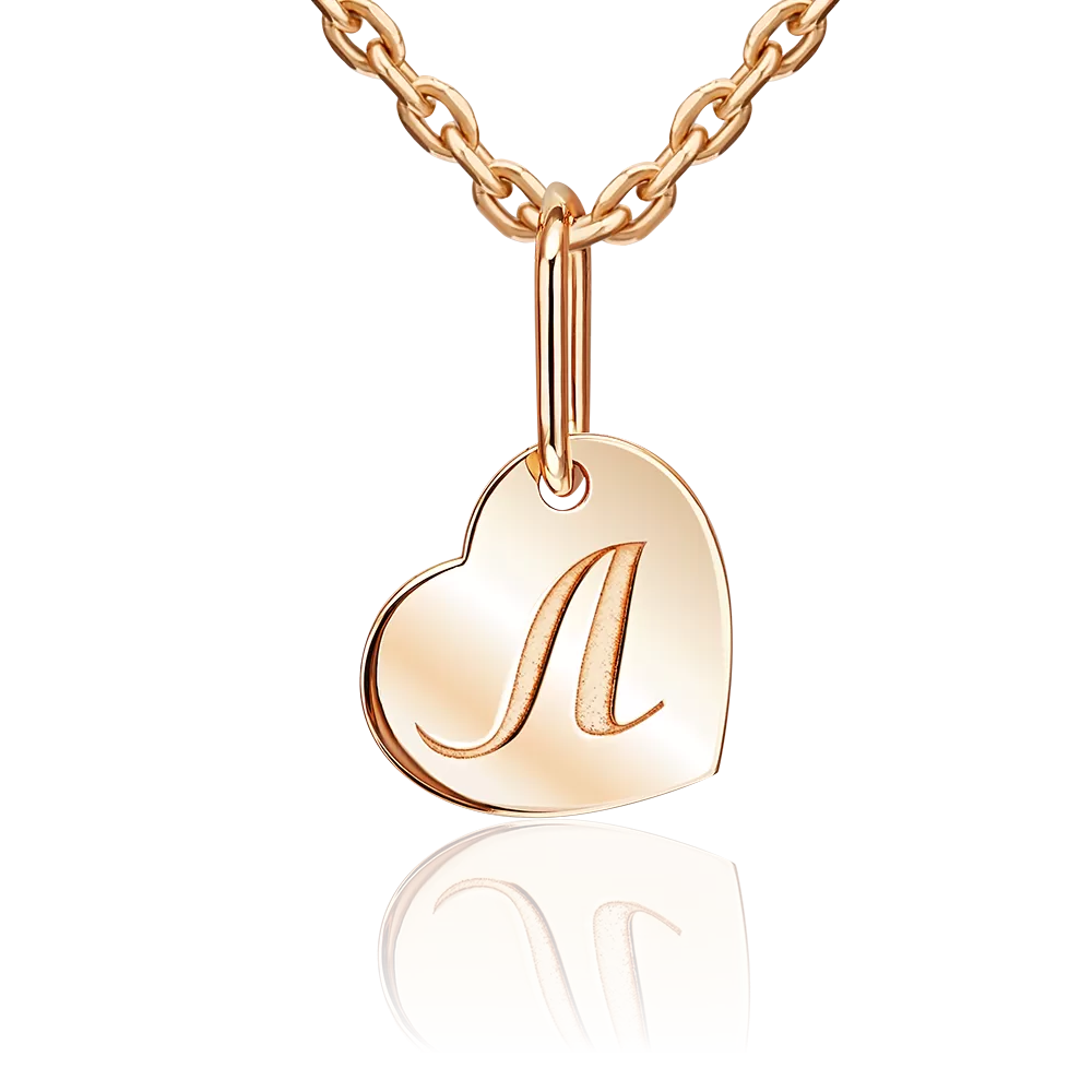 Подвеска «Буква Л» из красного золота 03-3658-Л-000-1110