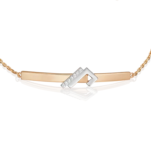 Браслет из комбинированного золота с фианитами 05-0765-00-401-1111