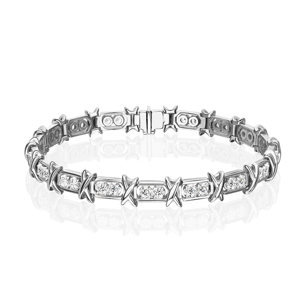 Браслет из белого золота с фианитами 05-0855-00-401-1120