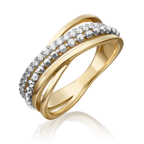 Кольцо из комбинированного золота с фианитами 01-5327-00-401-1121-03