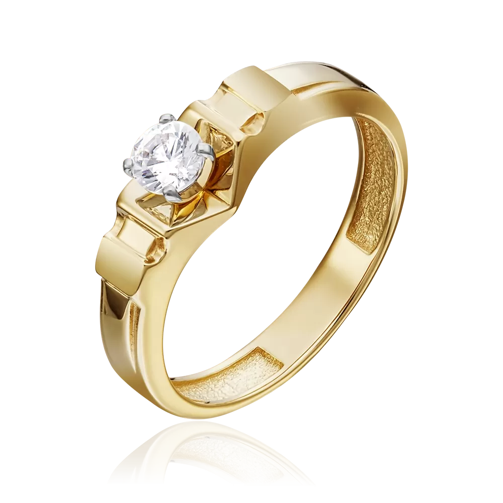 Кольцо из комбинированного золота с фианитом 01-5259-00-401-1121
