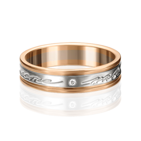 Обручальное кольцо из комбинированного золота c фианитом 01-4038-00-401-1111-21