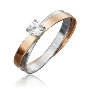 Помолвочное кольцо из комбинированного золота c фианитом 01-5452-00-501-1111-38