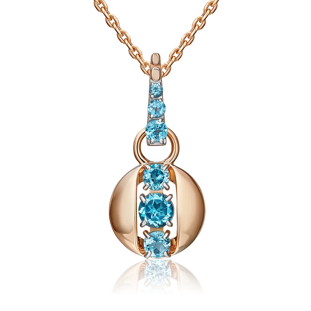 Подвеска из красного золота с топазами 03-3570-01-201-1110