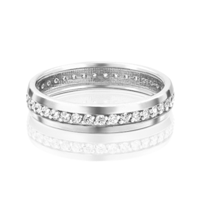 Обручальное кольцо из белого золота с фианитом 01-3269-00-401-1120-24