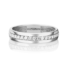 Обручальное кольцо из белого золота с бриллиантом 01-1063-00-101-1120-30