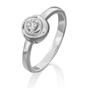 Помолвочное кольцо из белого золота с бриллиантом 01-5000-00-101-1120-30