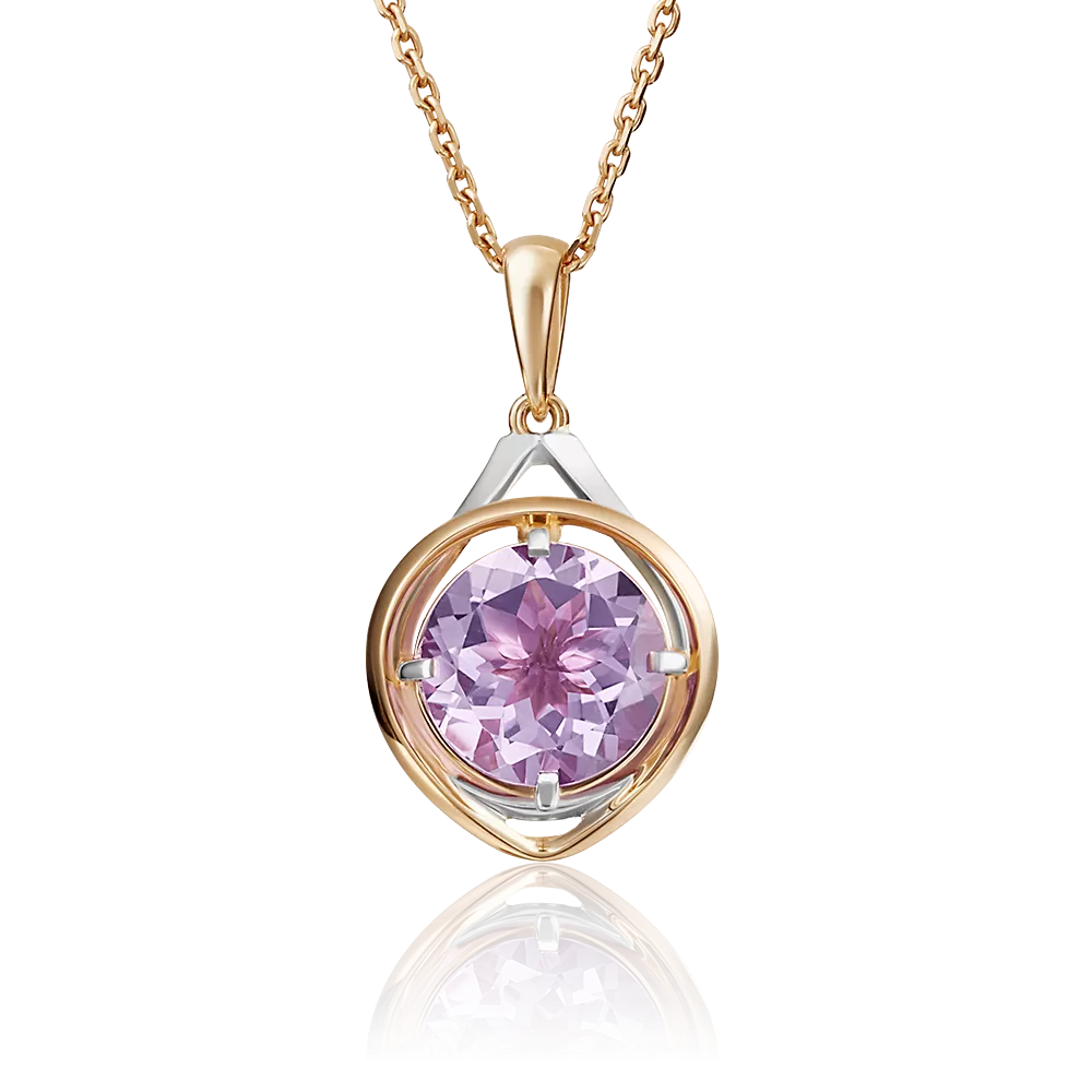 Подвеска из красного золота с аметистом 03-2906-00-203-1110-46