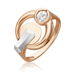 Кольцо из комбинированного золота c натуральным топазом white 01-5620-00-201-1111