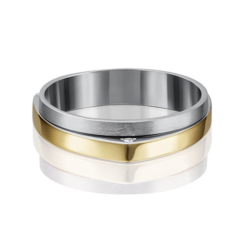 Обручальное кольцо из комбинированного золота с бриллиантами 01-5185-00-101-1121-30