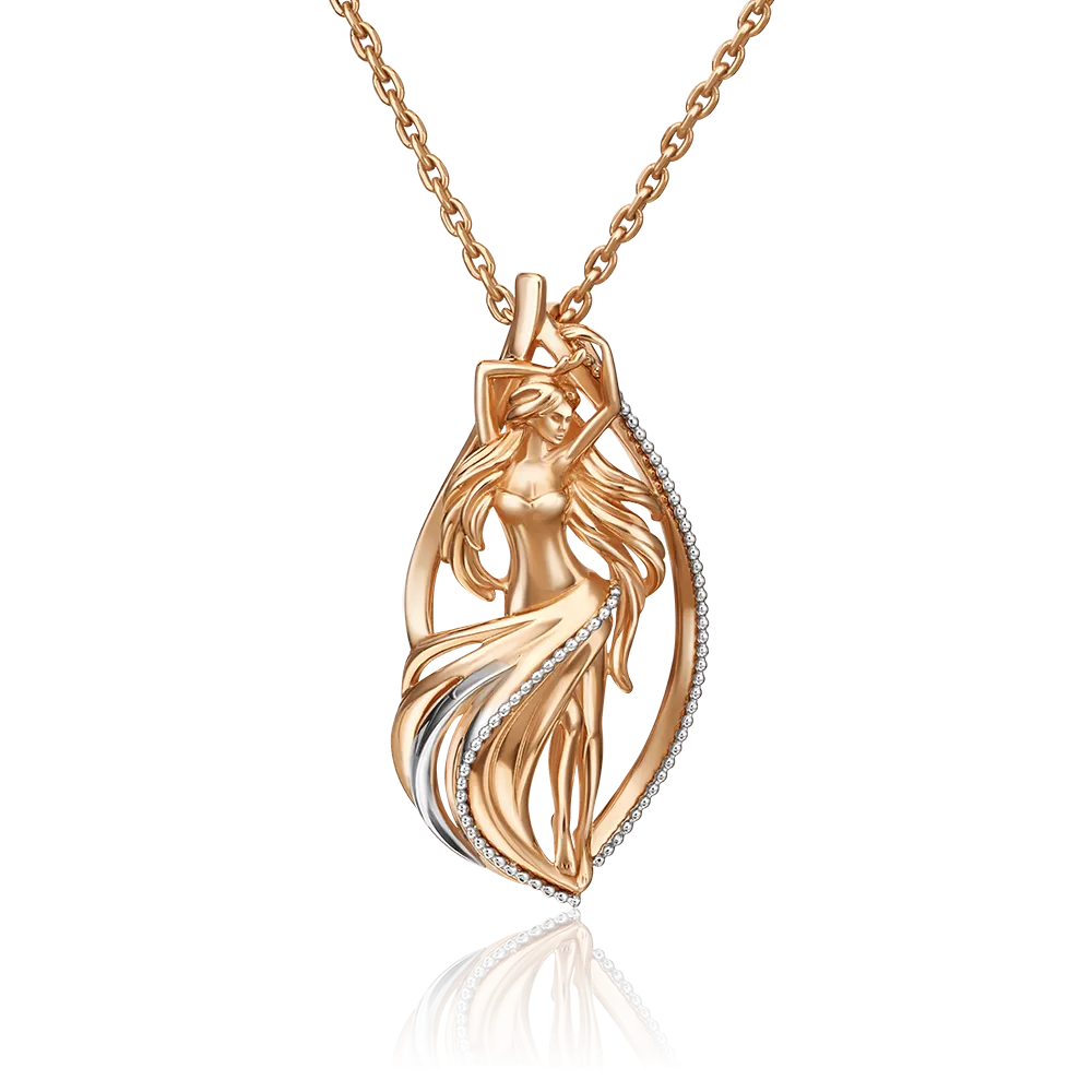 Подвеска «Знак зодиака Дева» из комбинированного золота 03-2814-09-000-1111-48