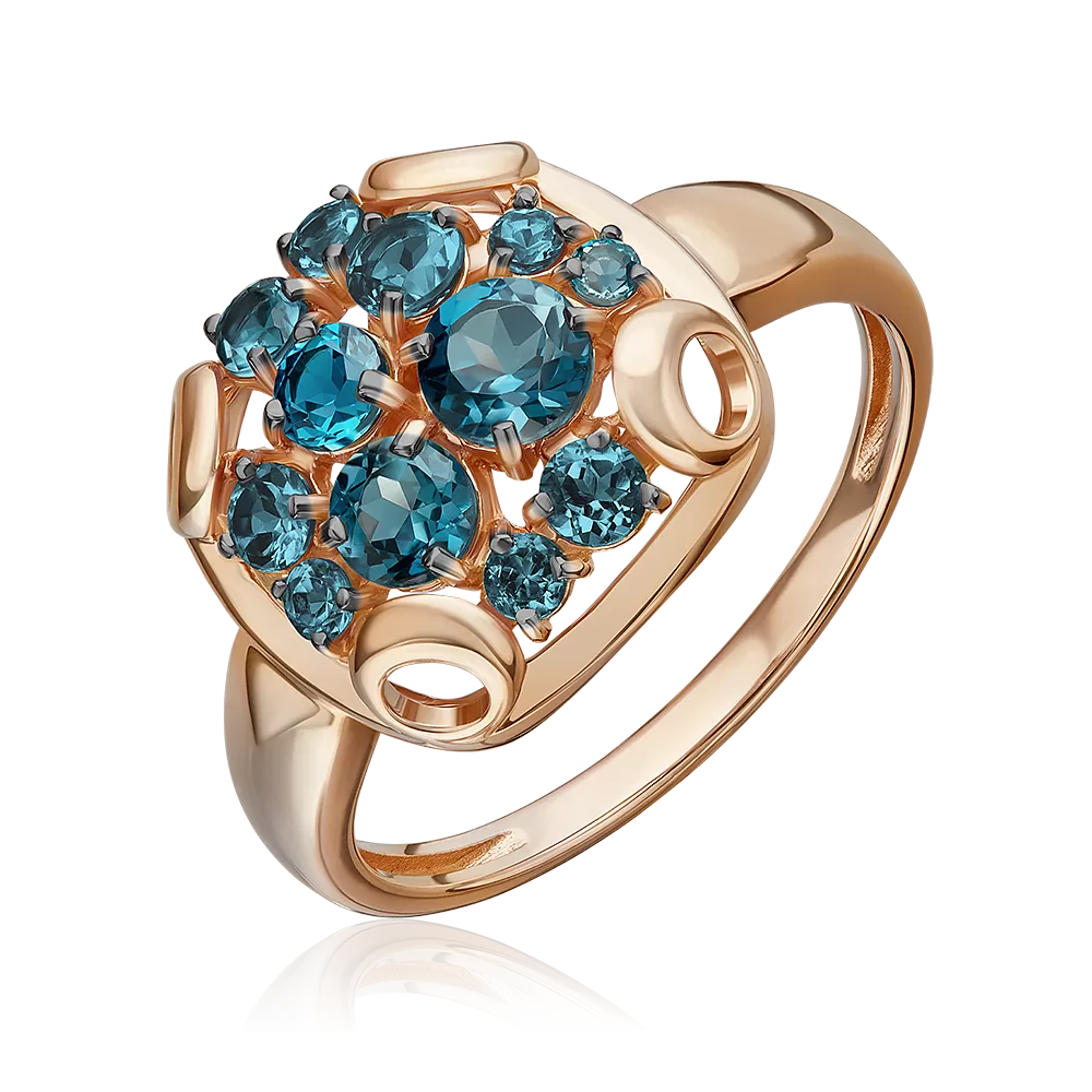 Кольцо из красного золота с топазами 01-5829-01-201-1110