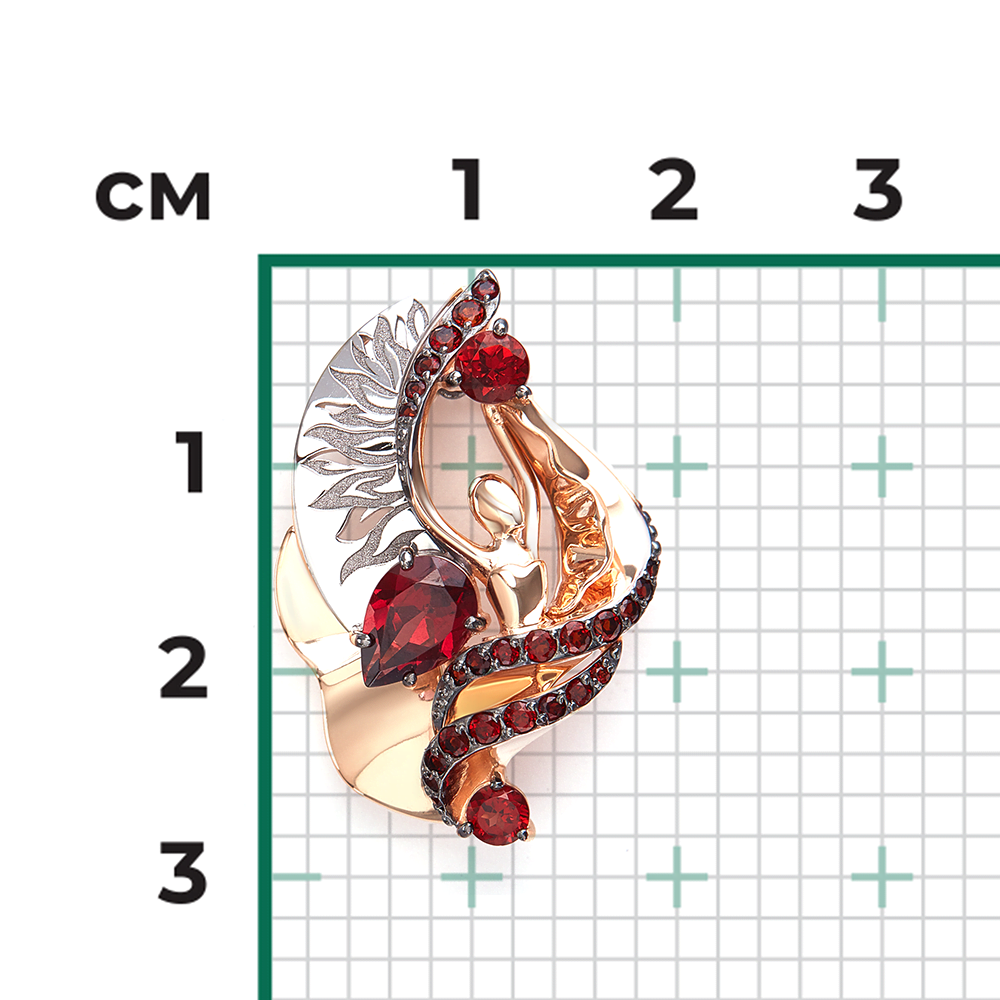 Подвеска «Стихия Огня» из комбинированного золота с гранатами  03-3440-00-204-1111 купить в интернет-магазине PLATINA