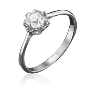 Помолвочное кольцо из белого золота c фианитом 01-4876-00-501-1120-38