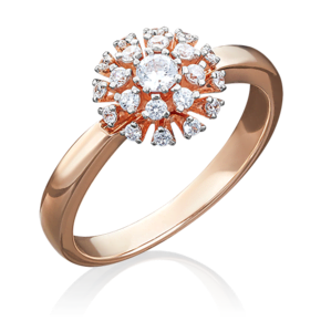 Кольцо из красного золота c бриллиантами 01-5007-00-101-1110-30
