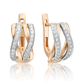 Серьги из комбинированного золота c бриллиантами 02-4830-00-101-1111-30