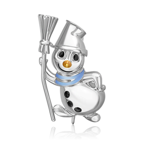 Брошь «Снеговик» из серебра c эмалью 04-0283-00-000-0200