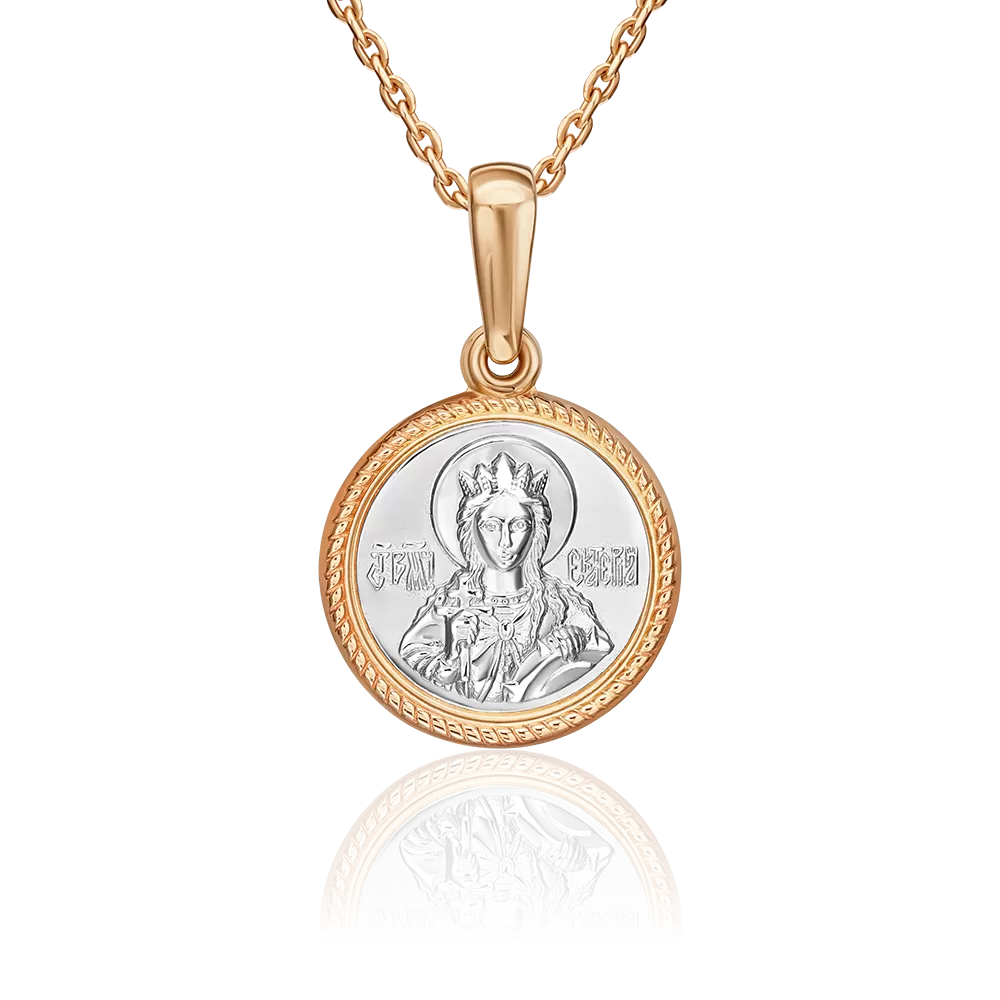 Иконка «Святая великомученица Екатерина» из комбинированного золота 03-1530-00-000-1111-01