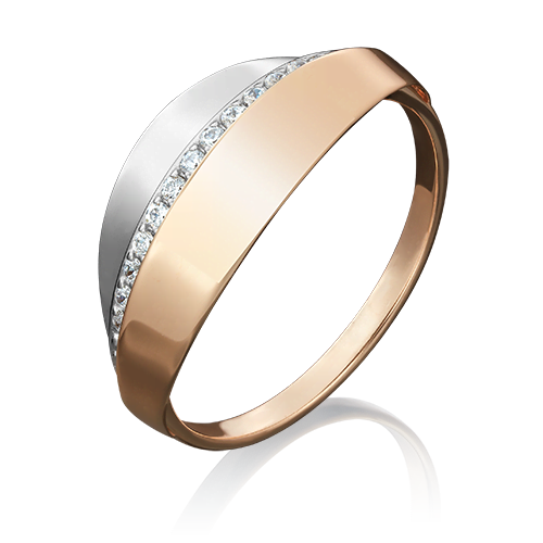 Кольцо из комбинированного золота с фианитами 01-5019-00-401-1111-03