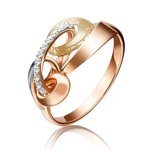 Кольцо из комбинированного золота с фианитами 01-5127-00-401-1113-48