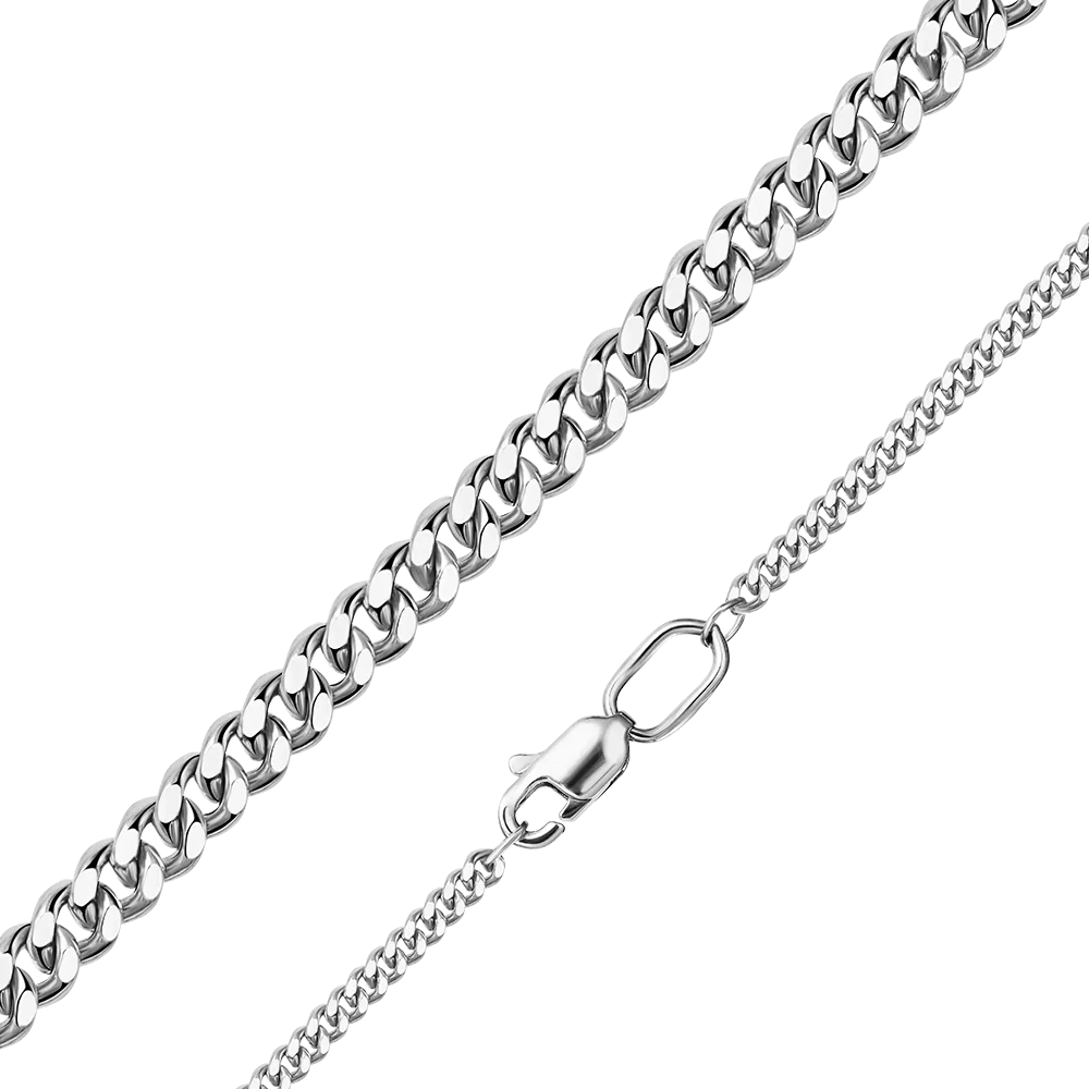 Цепь из белого золота с алмазной гранью (плетение «Панцирное») 21-0111-060-1120-17