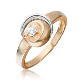 Кольцо из комбинированного золота c бриллиантом 01-5752-00-101-1111