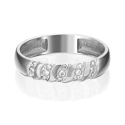 Обручальное кольцо из платины с бриллиантом 01-1488-00-101-2100-30