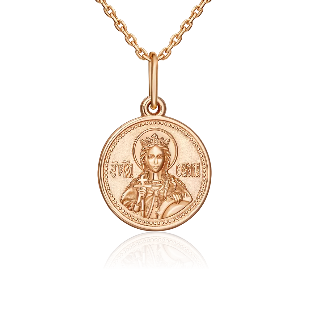 Иконка «Святая великомученица Екатерина» из красного золота 03-1778-01-000-1110