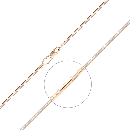 Цепь из красного золота с алмазной гранью (плетение «Снейк») 21-1009-035-1110-17