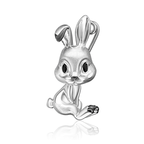 Брошь «Кролик» из серебра c эмалью 04-0275-00-000-0200