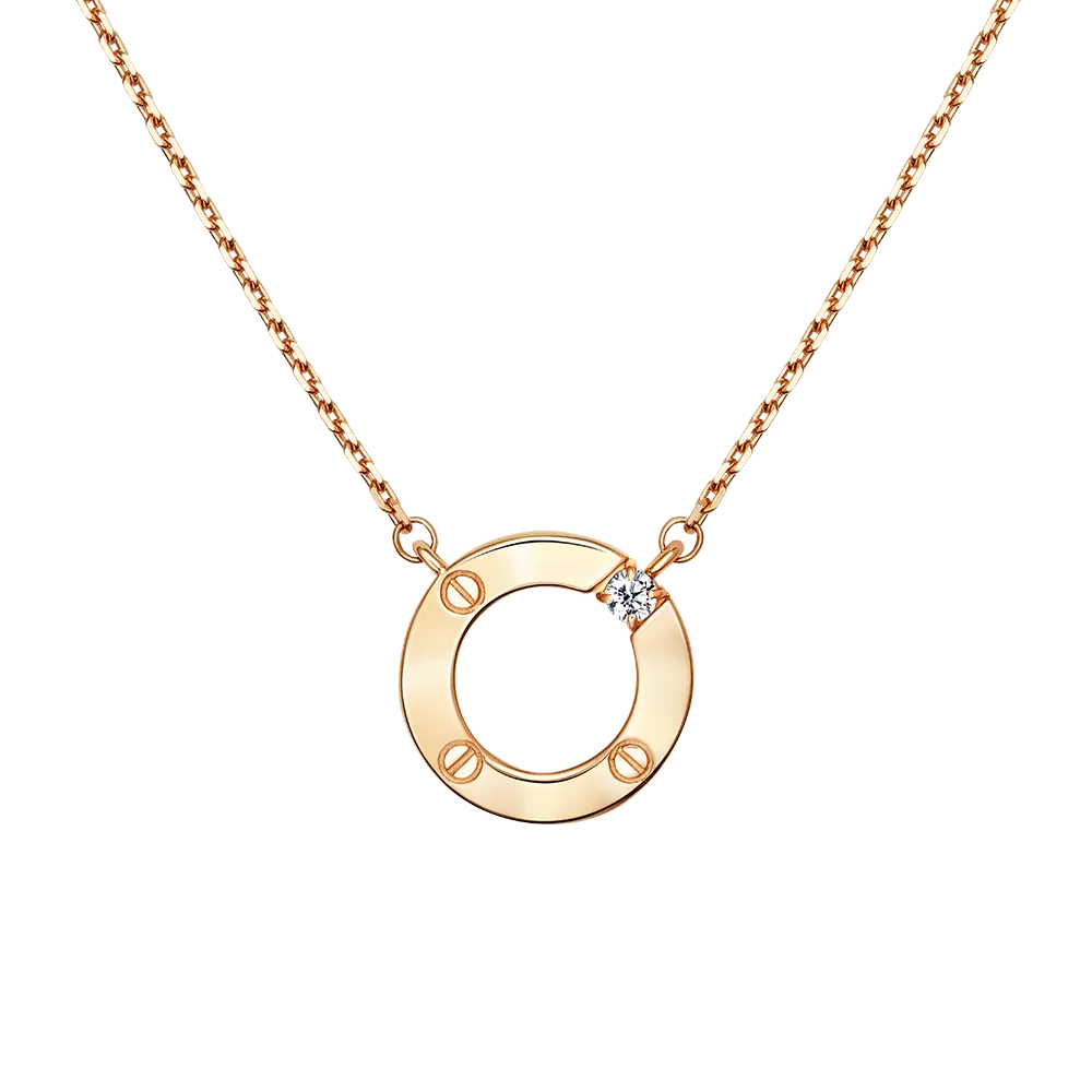 Колье из красного золота с фианитом 07-0270-00-401-1110