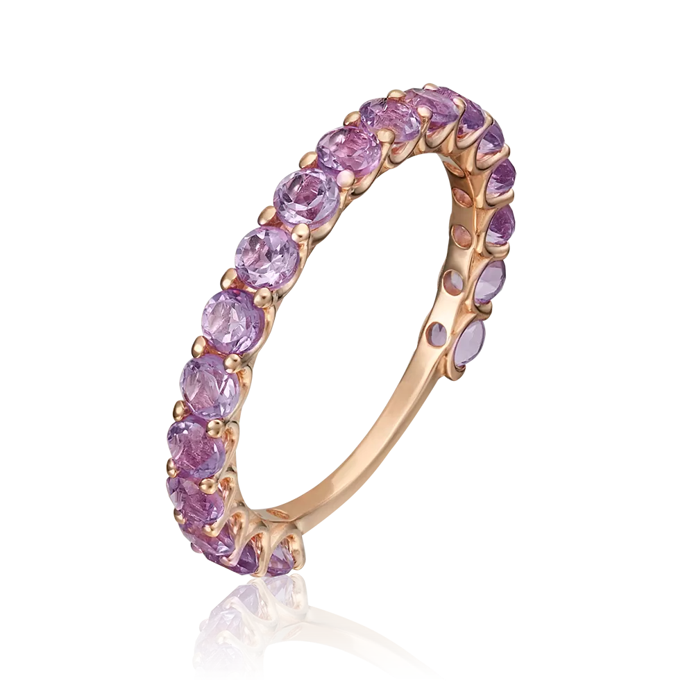 Кольцо из красного золота с аметистами 01-5317-00-203-1110-57