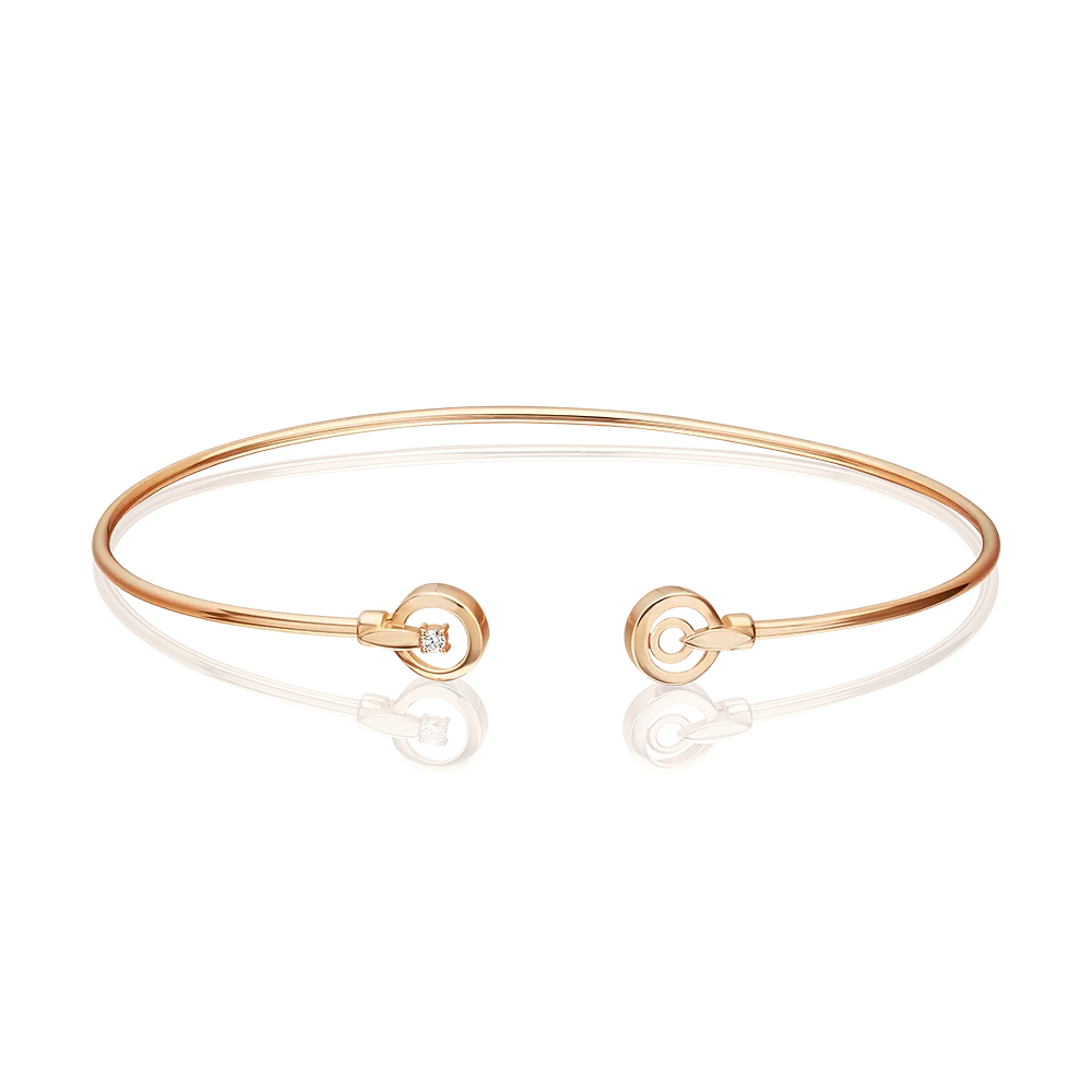 Браслет жесткий из красного золота с бриллиантом 05-0872-00-101-1110