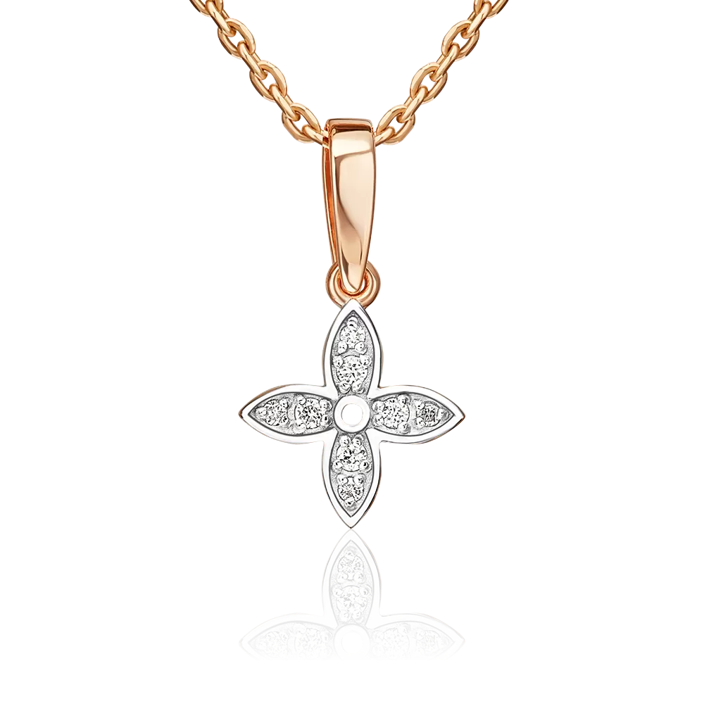 Подвеска из красного золота с бриллиантами 03-3692-00-101-1110