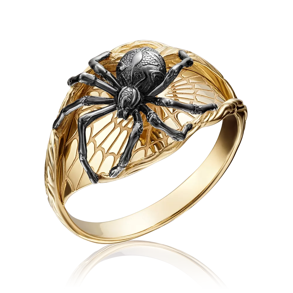 Кольцо «Паук» из лимонного золота 01-5157-00-000-1130-59