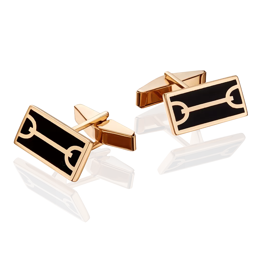 Запонки из красного золота с эмалью 10-0042-00-000-1110-25