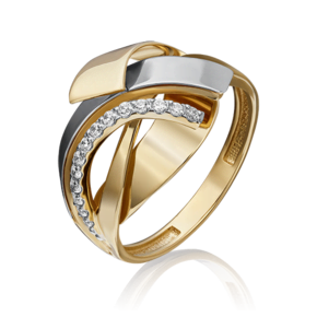 Кольцо из лимонного золота c фианитами 01-5236-00-401-1121-64