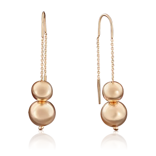 Серьги-продевки из красного золота 02-3660-00-000-1110-01