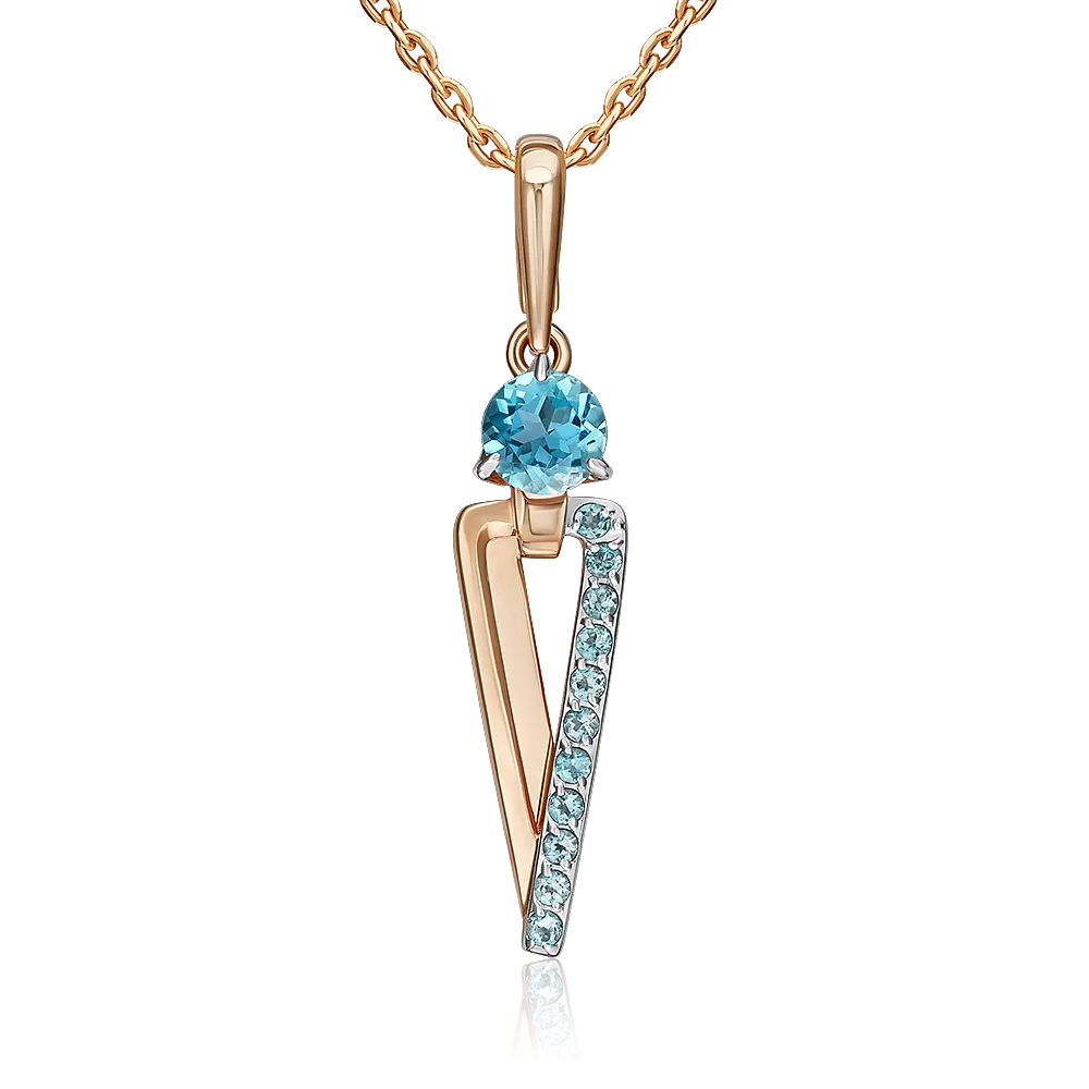 Подвеска из красного золота с топазами 03-3568-00-201-1110