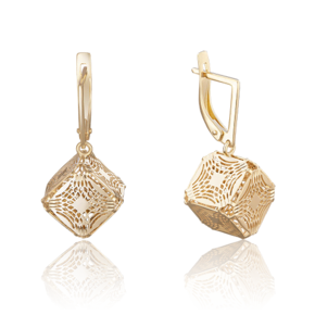 Серьги с английским замком из лимонного золота 02-3800-00-000-1130-48