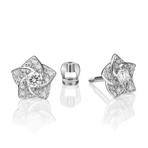 Серьги-пусеты из белого золота c бриллиантами 02-0869-00-101-1120-30