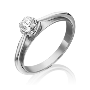 Помолвочное кольцо из белого золота с фианитом 01-5305-00-501-1120-38