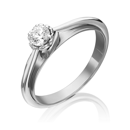 Помолвочное кольцо из белого золота c фианитом 01-5305-00-501-1120-38