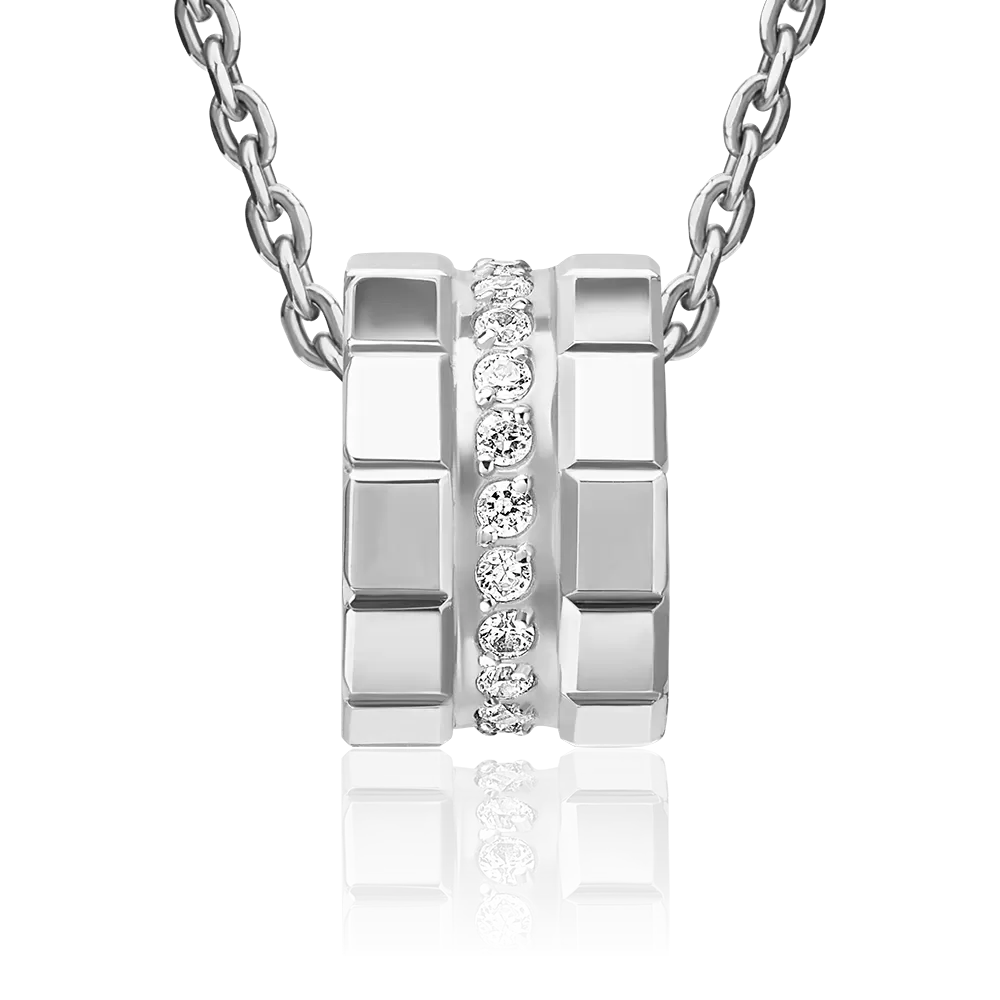 Подвеска-бегунок из белого золота с бриллиантом 03-3651-00-101-1120