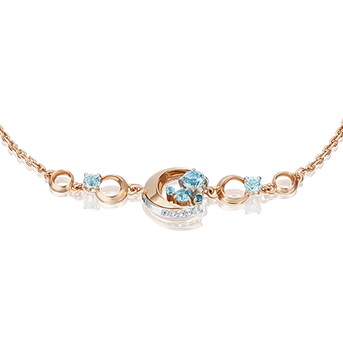 Браслет «Загадочность» из комбинированного золота с топазами и натуральными топазами white 05-0712-00-201-1111